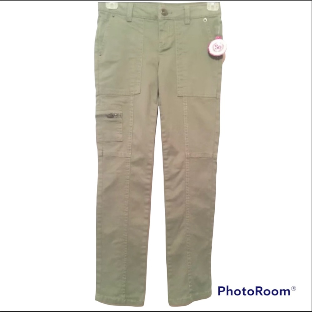 NWT SO girls Green Shady Tree casual Pants Size 8.